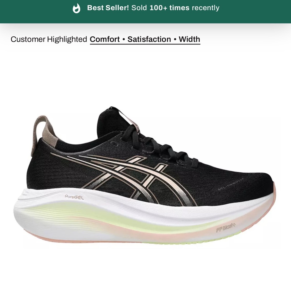 ASICS Women's GEL-NIMBUS 27 Running Shoes Size 10 - Picture 8 of 8